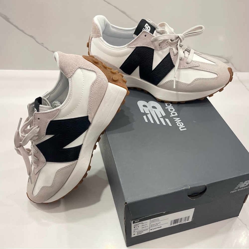 New Balance White and Black Athletic Shoes